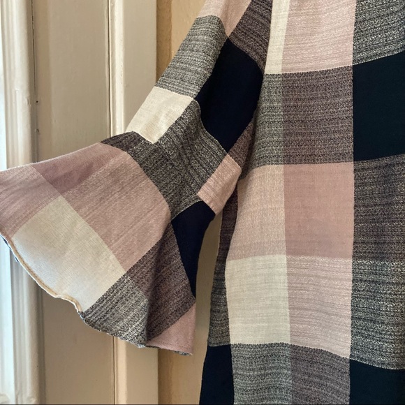 Anthropologie RO & DE Plaid Bell Sleeve Top - Picture 5 of 12